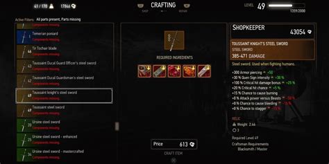Witcher 3: Understanding the Crafting System .